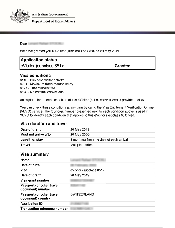 electronic travel visa for australia